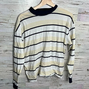 Urban outfitters  white yellow striped long sleeve size small